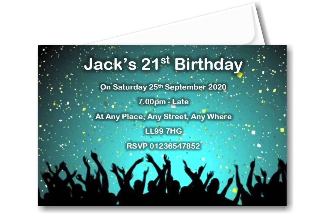 Personalised Colorful Birthday party invitations REF BD77 Any age can be done