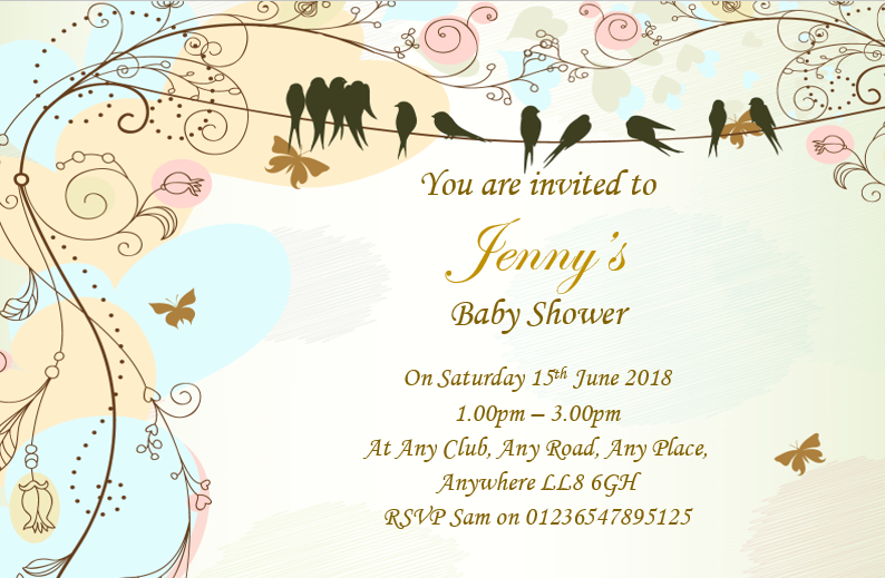 Beautiful Classic Unisex Baby Shower Invitations a classic timeless design Ref BS8