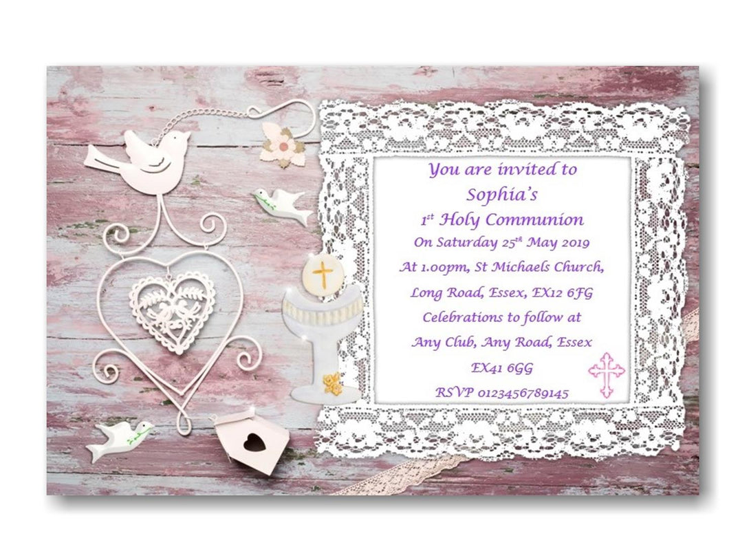 Unique Holy Communion Invitation, classy, timeless design Ref CM5