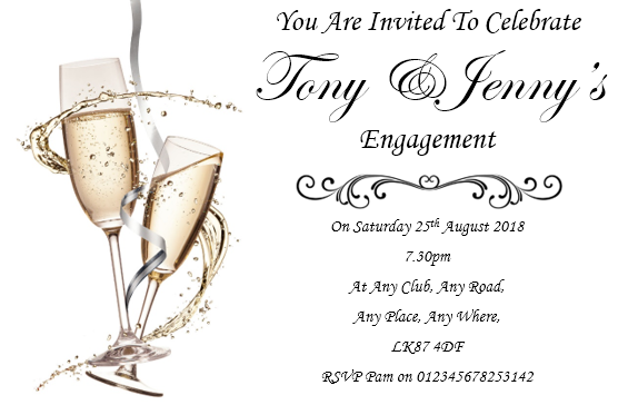 A simple stylish Engagement Invitation, with a simple yet eye catching design. Ref EN2