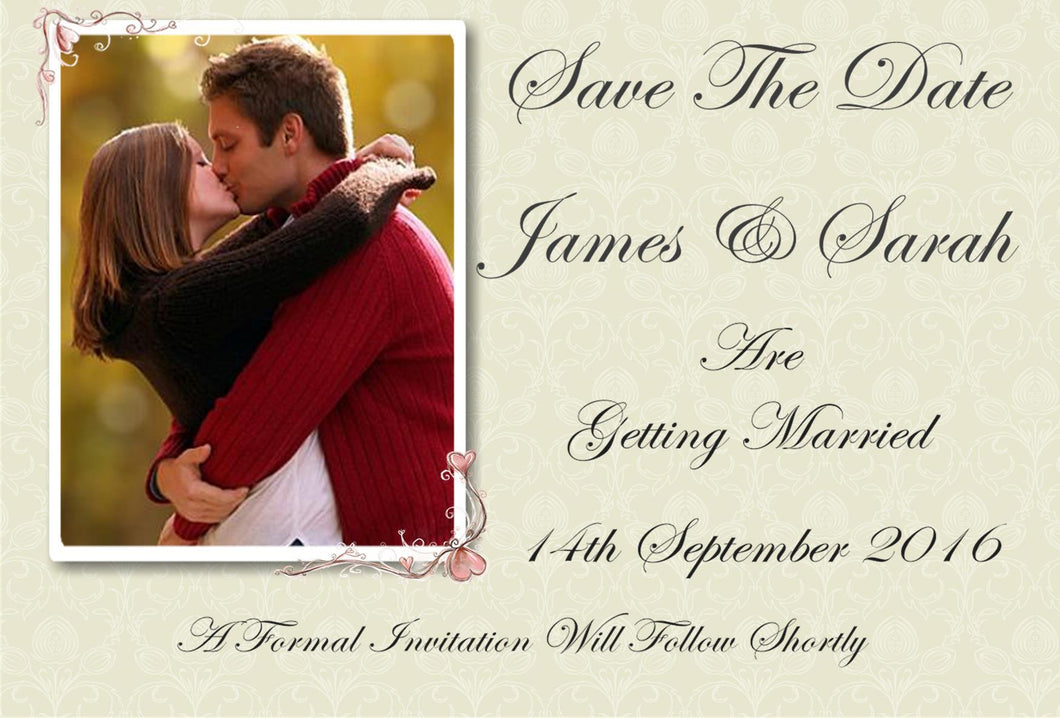 Save The Date Cards Ref L-photo a classy design with a photo of the special couple