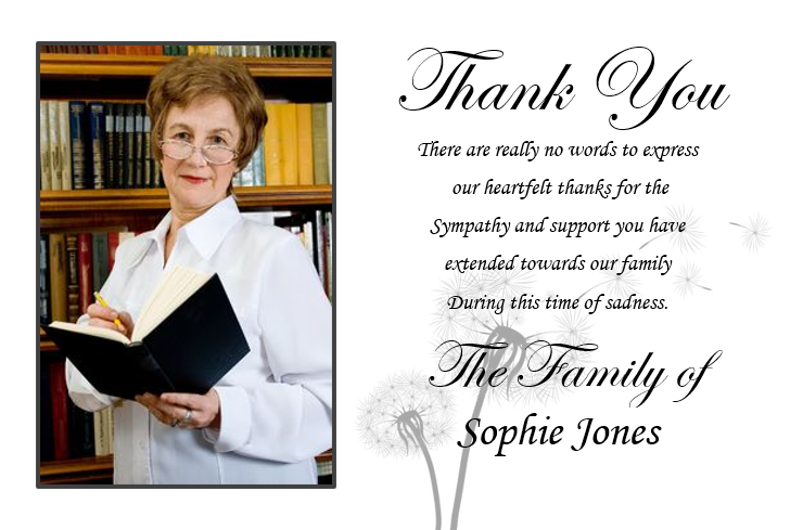 Elegant Thank You Cards with a photo on of your loved one Ref TH26