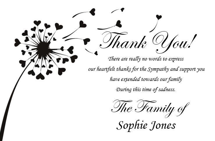 Beautiful Thank You Card Design Ref TH26