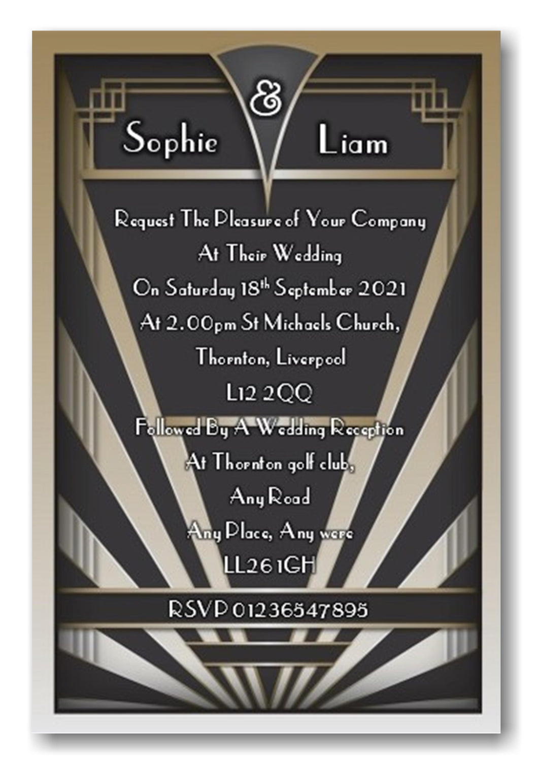 Wedding Day Invitation Ref W58 1960's style