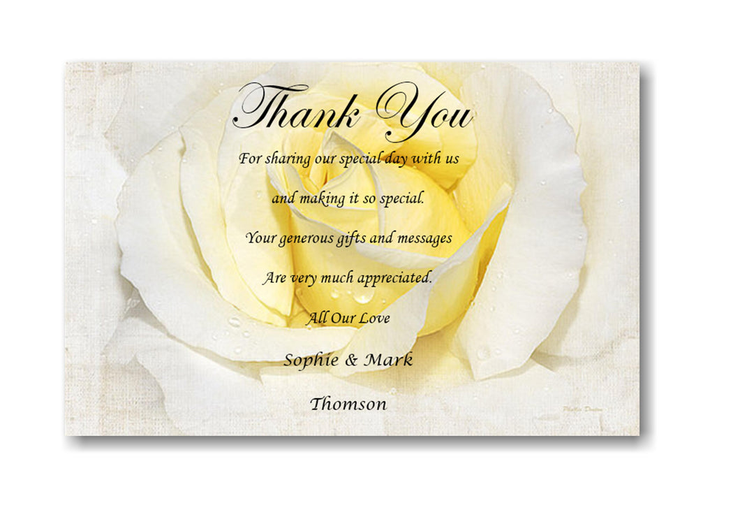 Wedding Thank you Cards In a classic lemon rose design a beautiful way to 