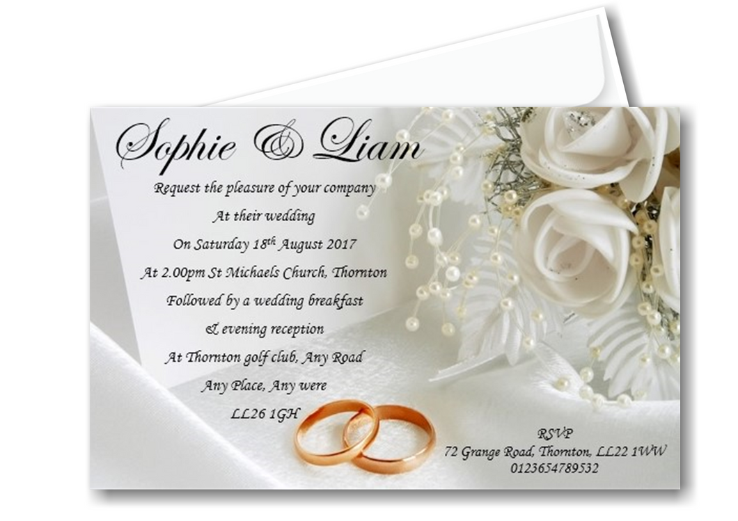 Wedding Day Invitation Ref W1 A stunning classic design that makes a statement