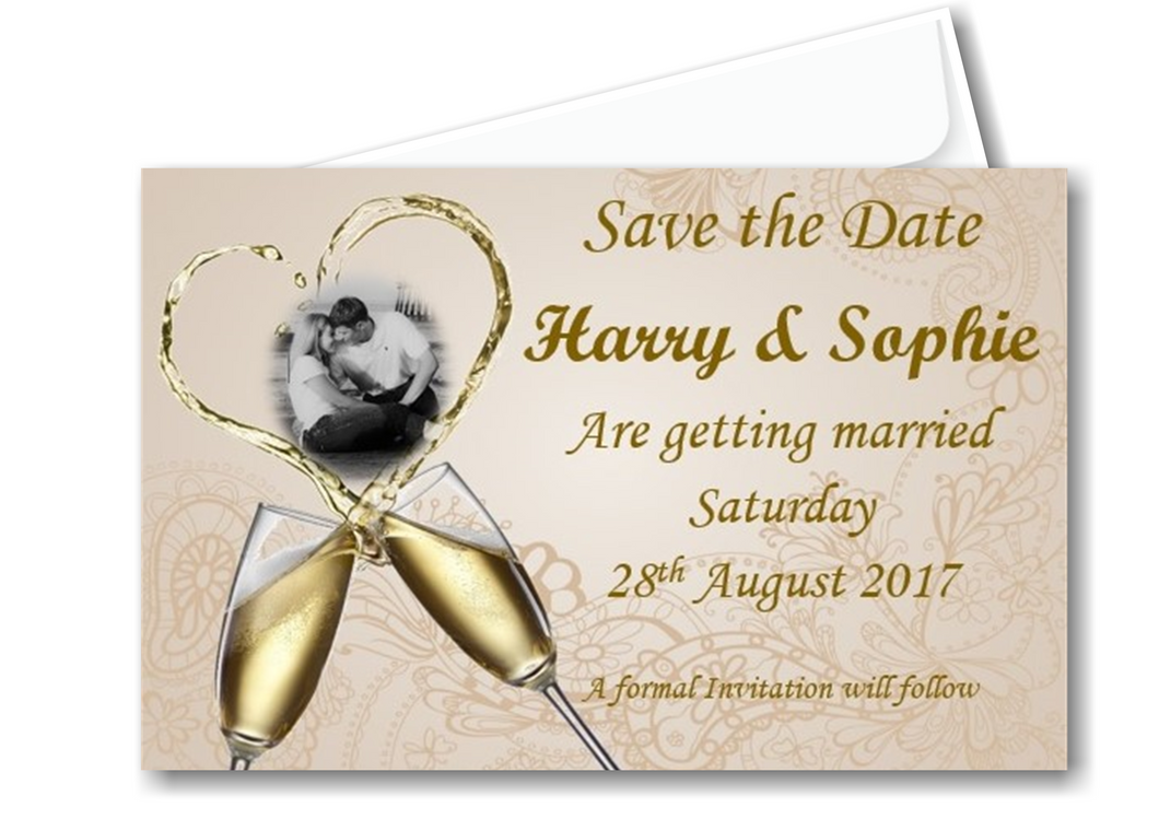 Save The Date Cards Ref SD-BP a bold design that has a photo of the special couple