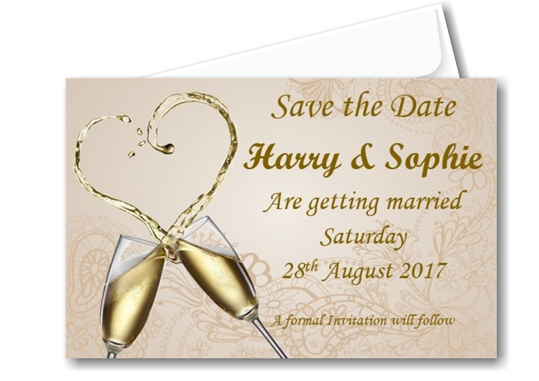 Save The Date Cards Ref SD-B a stylish design that never get old