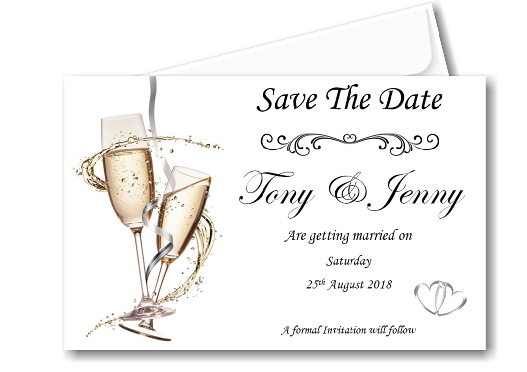 Save The Date Cards Ref SD2  Beautiful classic design that makes a bold statement