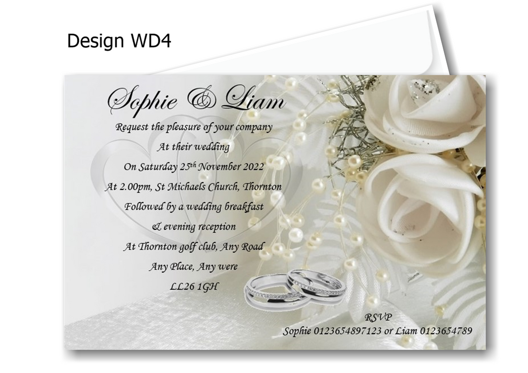 Wedding Day Invitations Ref WD4 a classic bold design that always makes a statement